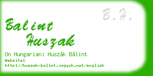 balint huszak business card